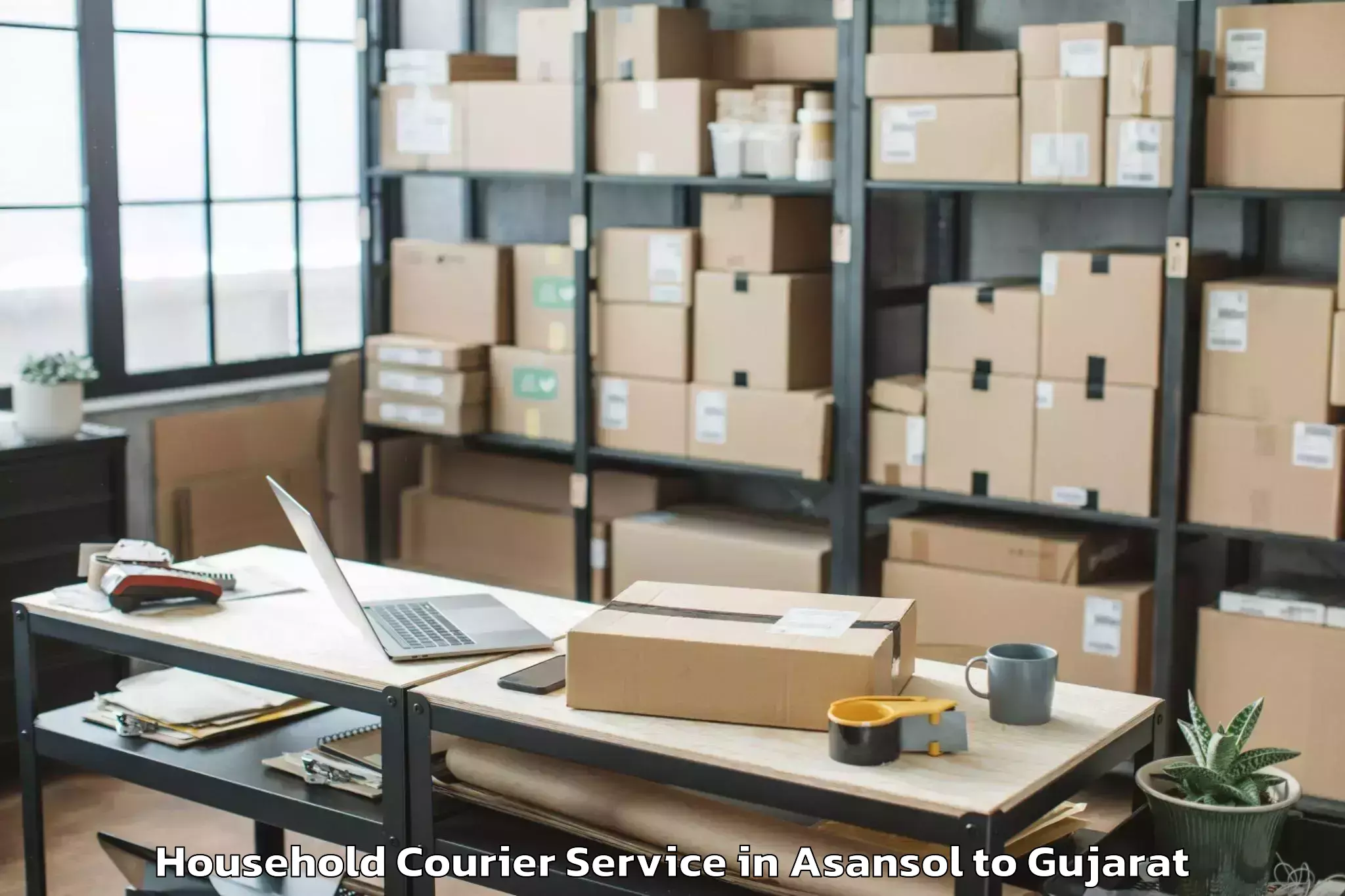 Top Asansol to Khambhaliya Household Courier Available